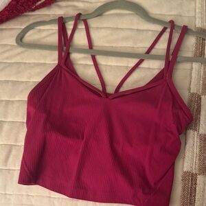 Lululemon dark pink ribbed strappy align cropped tank